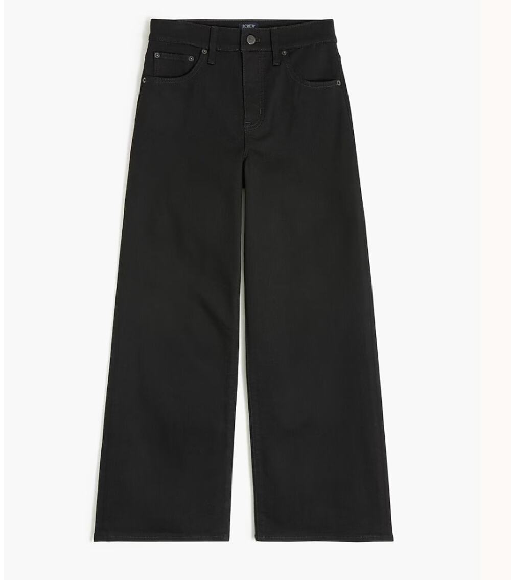 J. Crew Black Denim Wide Leg Crop All Day Strecth NWOT Size 26
